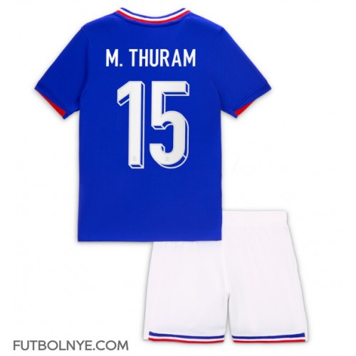 Camiseta Francia Marcus Thuram #15 Primera Equipación para niños Eurocopa 2024 manga corta (+ pantalones cortos)